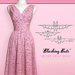 Dapper Day Blushing Bats Retro Vintage-style dress. Pink. Sz XS. NWOT. SOLD OUT!